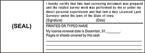 Iowa Land Surveyor Seal